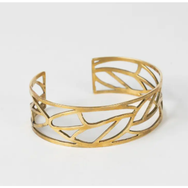 CLEARANCE Cut Leaves Brass Bangle