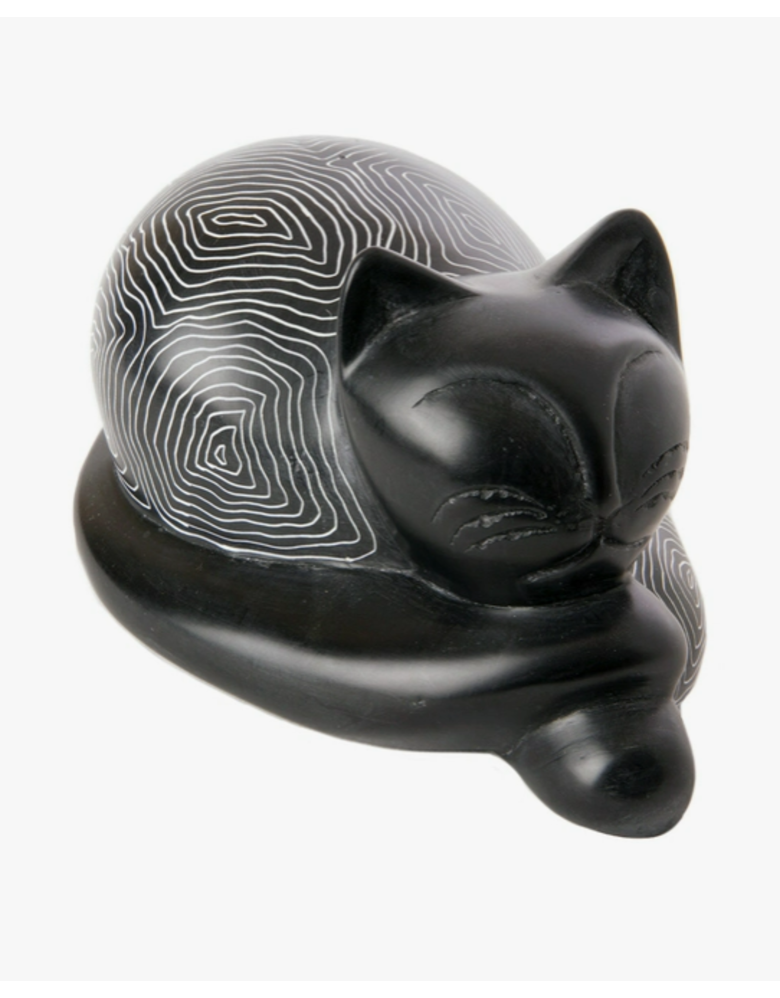 Kenya Black Soapstone Cozy Cat, Kenya