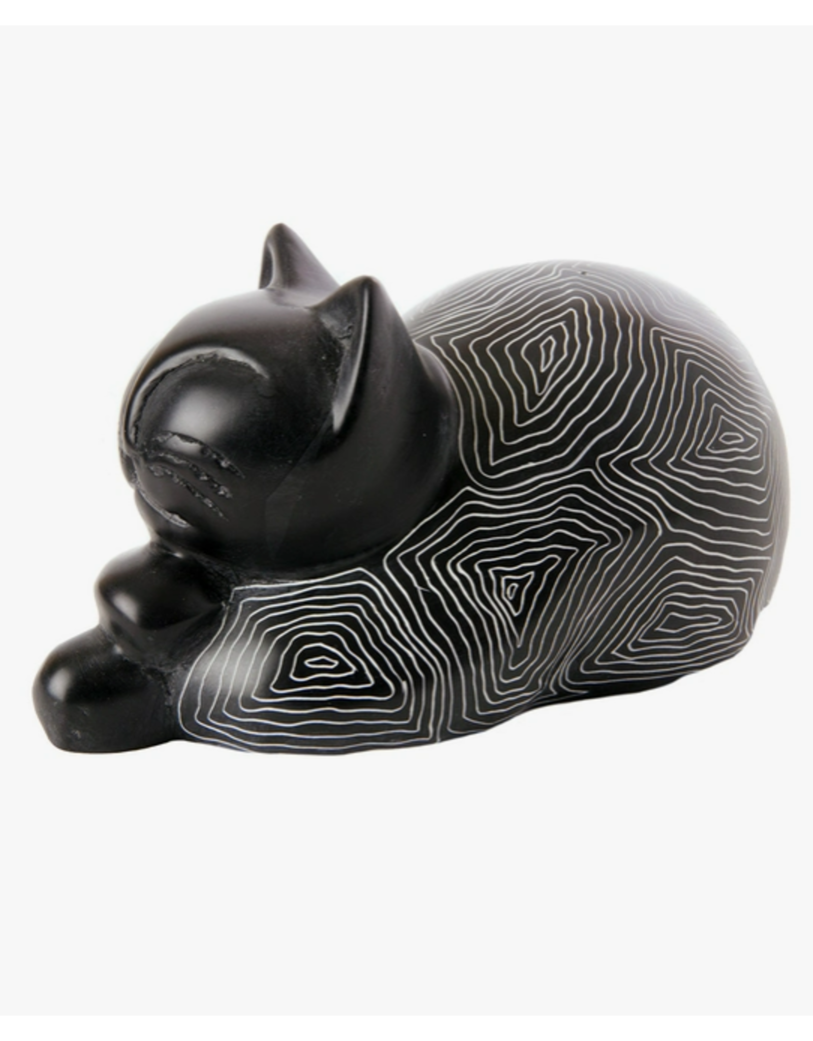 Kenya Black Soapstone Cozy Cat, Kenya