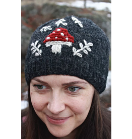 Nepal Fleece Lined Knit Wool Mushroom Hat