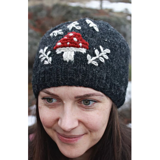 Nepal Fleece Lined Knit Wool Mushroom Hat
