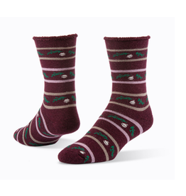 Argentina Wool Snuggle Socks - Acorn/Red