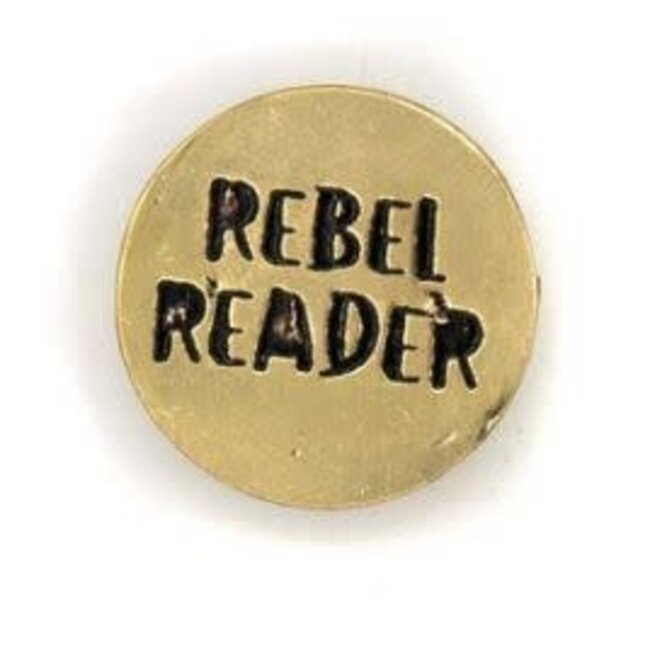 Rebel Reader Brass Pin