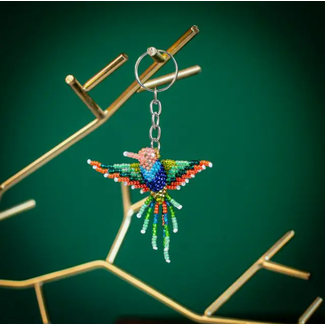 Guatemala Beaded Keychain - Hummingbird