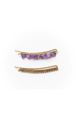 India Indali Amethyst Bobby Pins - Set of 2