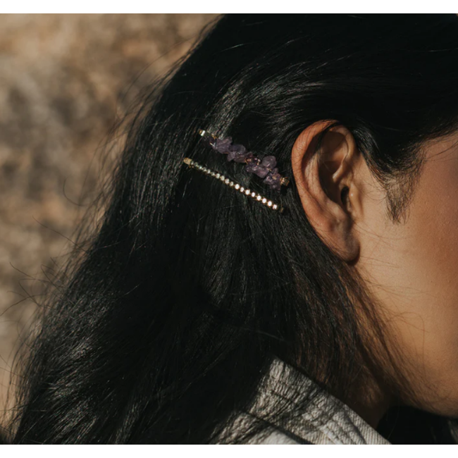 Indali Amethyst Bobby Pins - Set of 2