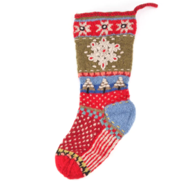 Nepal Knit Christmas Stocking - Snowflake, Nepal