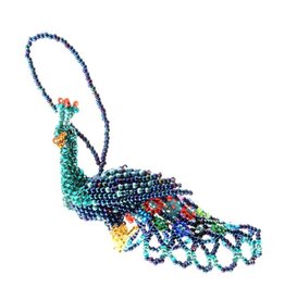 Guatemala Beaded Peacock Ornament - Large, Guatemala