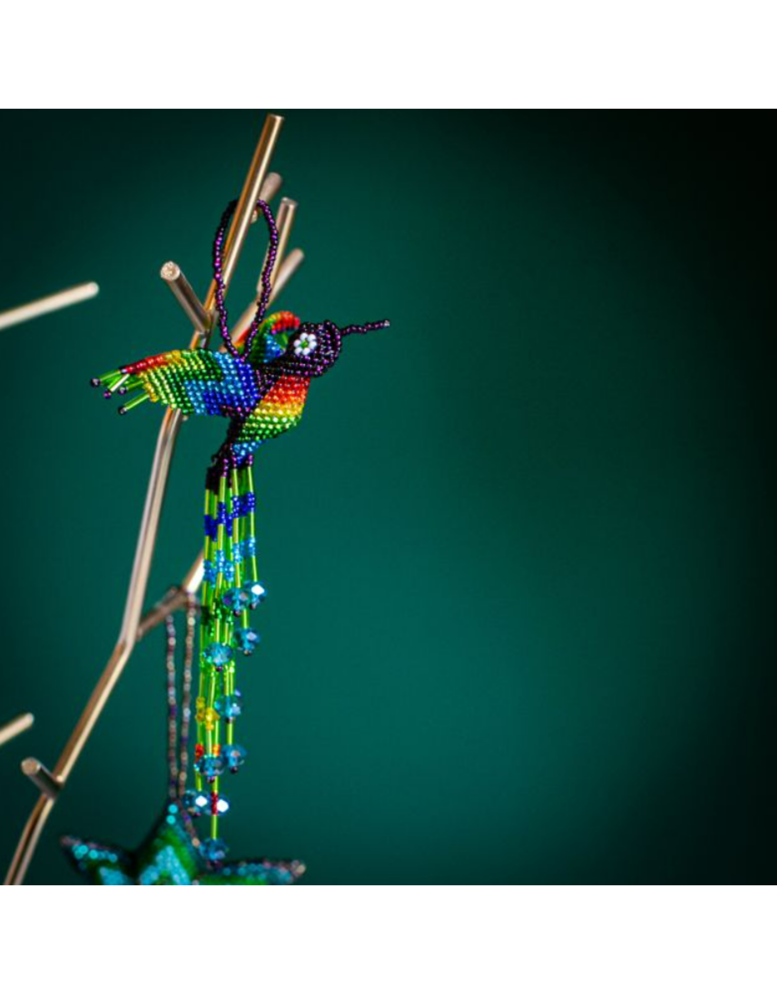 Guatemala Beaded Hummingbird Ornament - Large, Guatemala