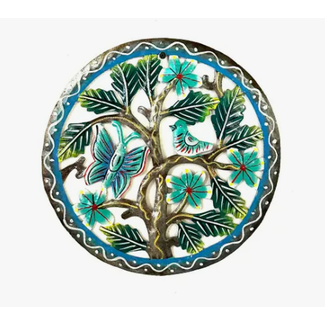 Haiti Cut Metal Steel Drum Wall Art - Little Blue Painted