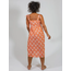 CLEARANCE Provence Midi Dress in Peach Ikat