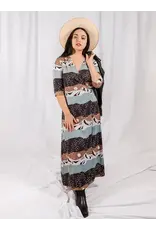 India Aditi Wrap Dress Mountain Stripe, India