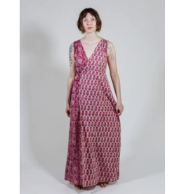 India Bekka Maxi Dress in Magenta Vine Floral, India