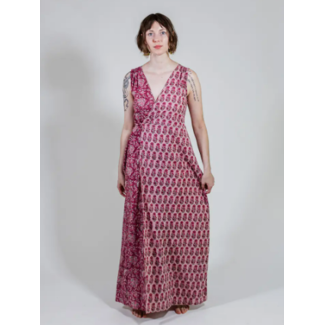 India CLEARANCE Bekka Maxi Dress in Magenta Vine Floral