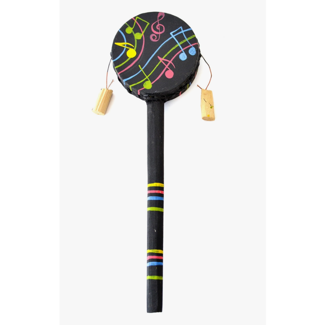 Music Notes on Black Spin Drum