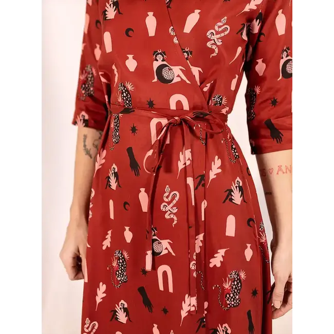 Aditi Wrap Dress in Modern Objects