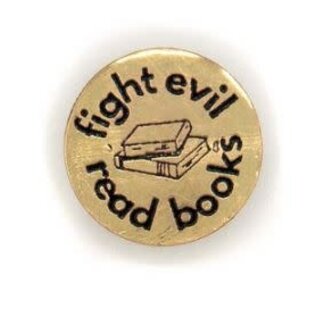India Fight Evil Read Books Brass Pin