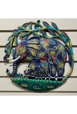 Haiti Small Elephant Painted Cut Metal, Haiti