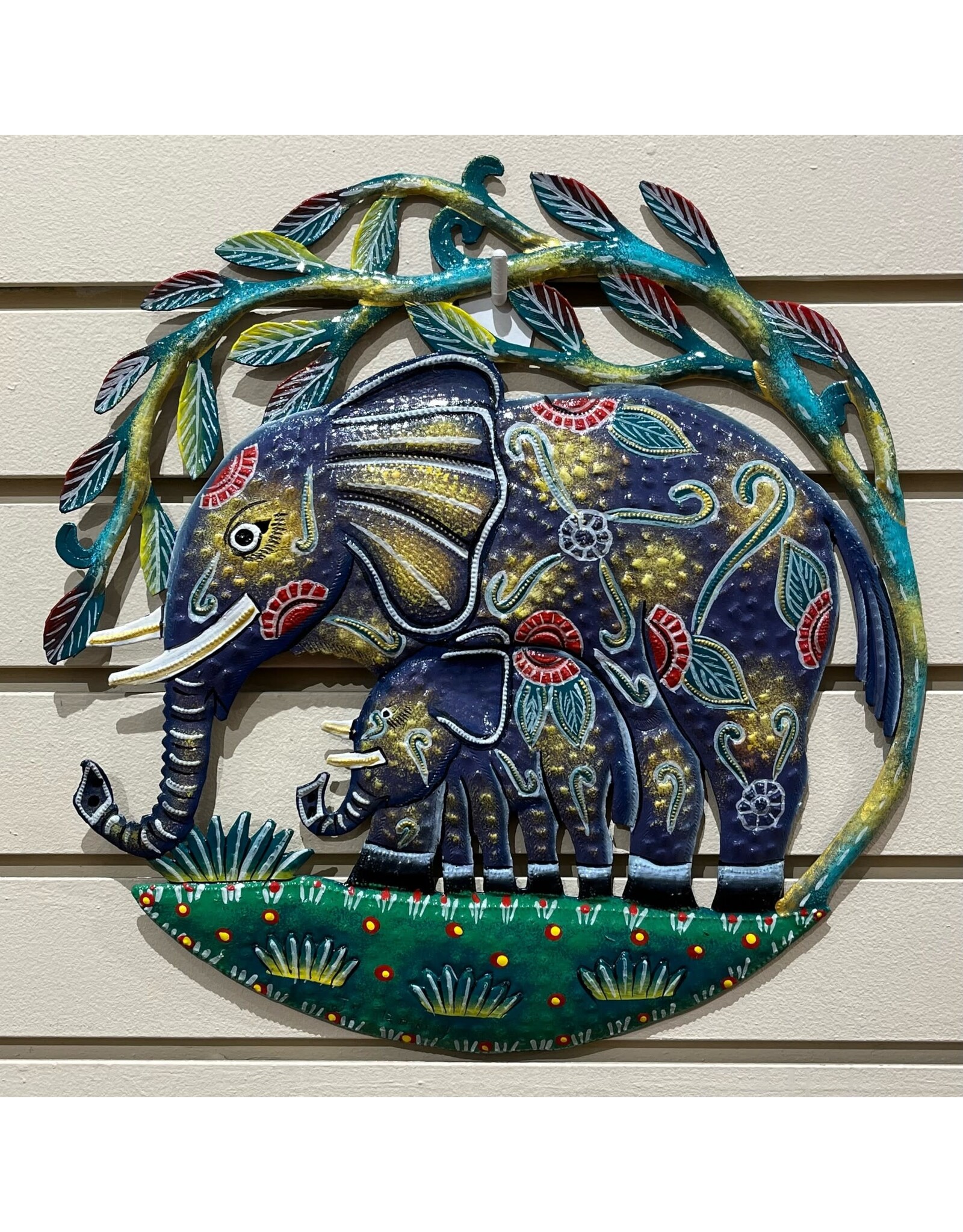 Haiti Small Elephant Painted Cut Metal, Haiti