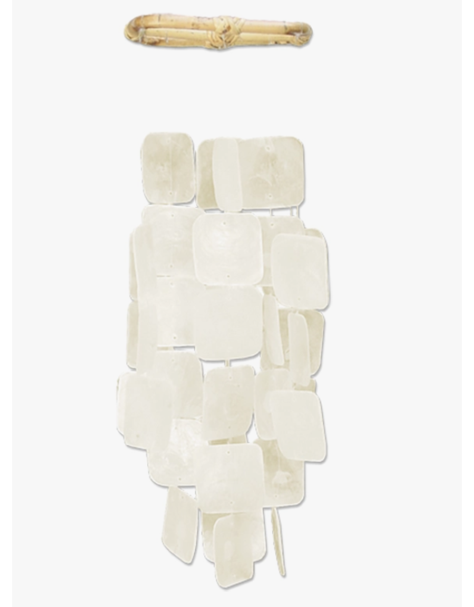 Indonesia Small White Square Capiz Chime, Indonesia