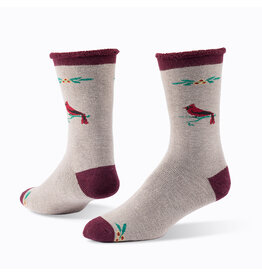 Argentina Wool Snuggle Socks - Cardinal/Taupe