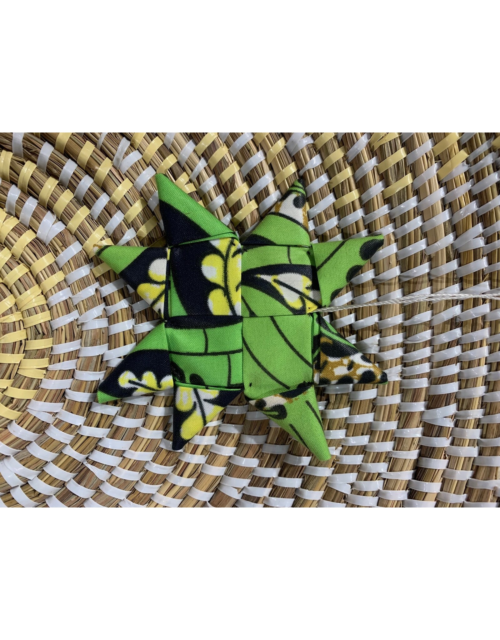 Rwanda CLEARANCE Fabric Star Ornament - Green, Rwanda