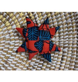 Rwanda CLEARANCE Fabric Star Ornament - Red, Rwanda