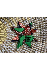 Rwanda CLEARANCE Fabric Star Ornament - Red & Green, Rwanda