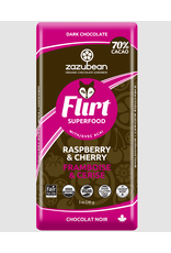 Zazubean Flirt - 70% Dark Chocolate Raspberry & Cherry w/ Açai Bar 85g