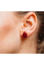 India Ansoo Stud Earrings - Magenta, India