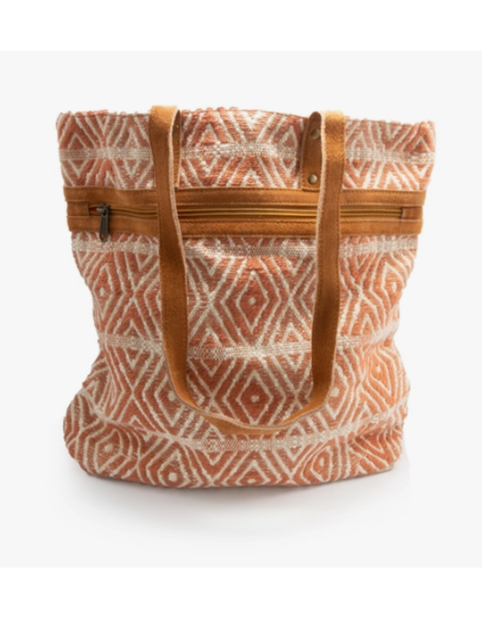 India Terracotta Shimmer Woven Tote, India