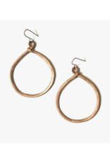 Peru Hammered Copper Loop Earrings, Peru