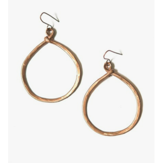 Peru Hammered Copper Loop Earrings