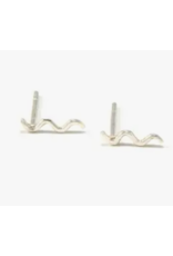 India Squiggle Stud Earrings - Sterling Silver, India
