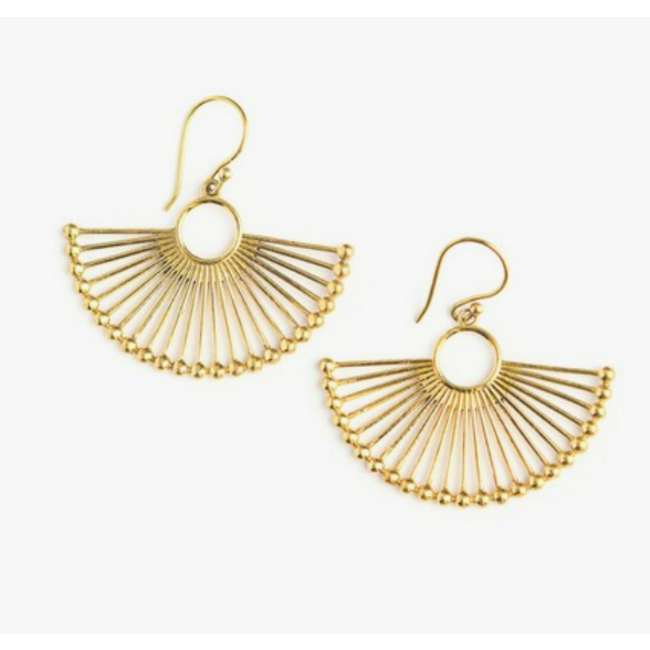 Palm Leaf Fan Earrings