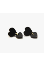 India Black Heart Clay Earrings, India