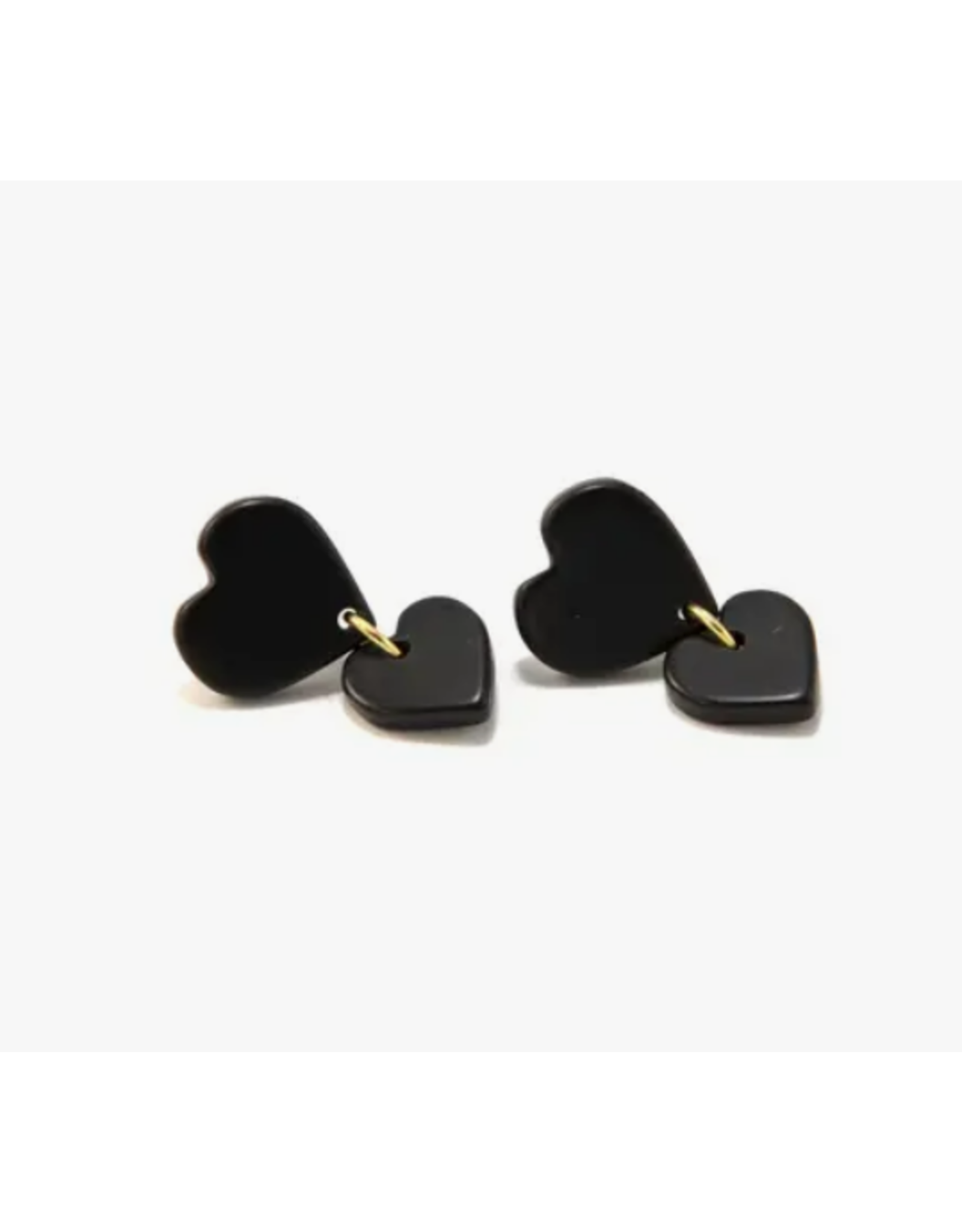 India Black Heart Clay Earrings, India