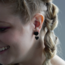 Black Heart Clay Earrings