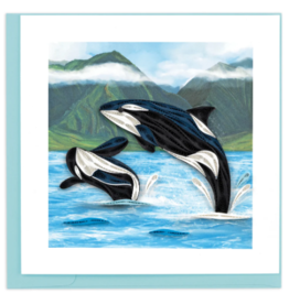 Vietnam Quilled Orca Whales Card, Vietnam