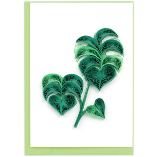 Mini Quilled Card - Monstera Leaf