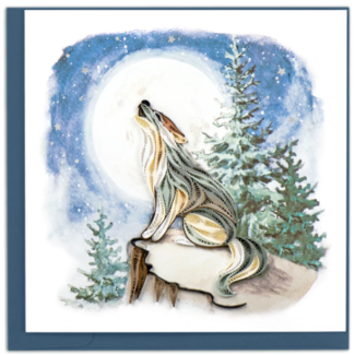 Vietnam Quilled Card -  Howling Wolf