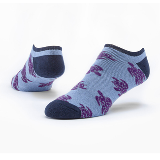Tanzania CLEARANCE Cotton Footie Socks - Blue w/ Purple Turtles