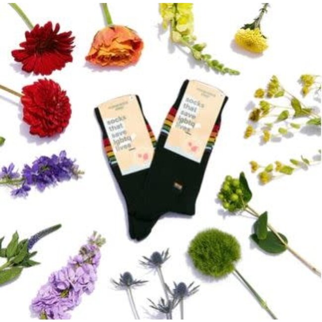 Crew Socks That Save LGBTQ Lives - Black Stripe