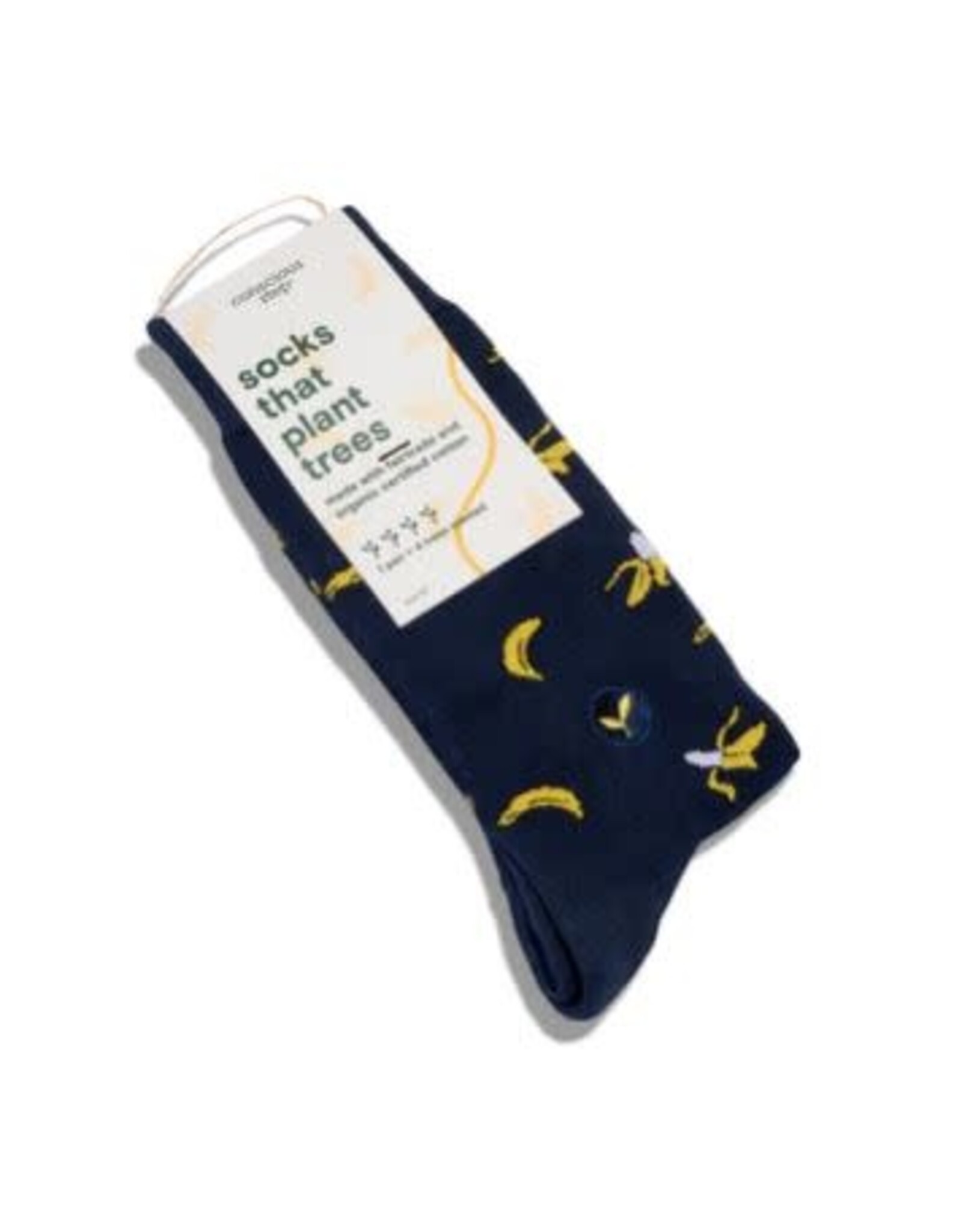 India Crew Socks That Plant Trees - Navy Bananas