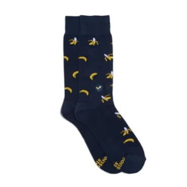 Crew Socks That Plant Trees - Navy Bananas