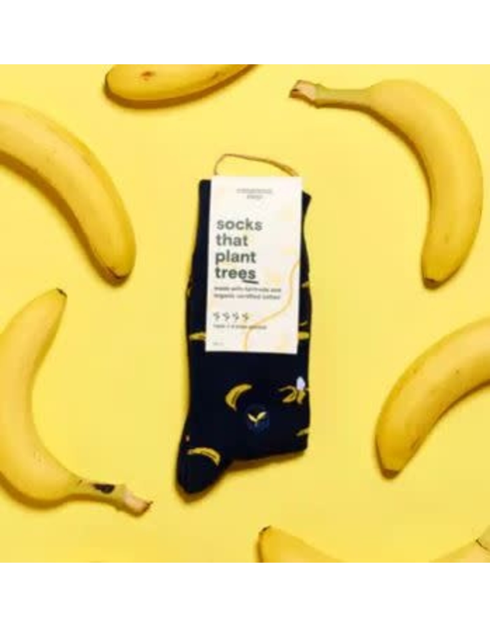 India Crew Socks That Plant Trees - Navy Bananas