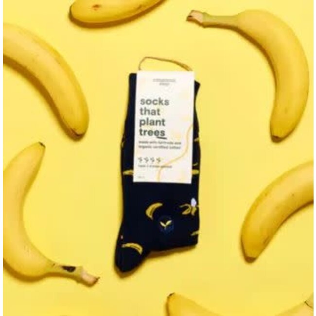 Crew Socks That Plant Trees - Navy Bananas