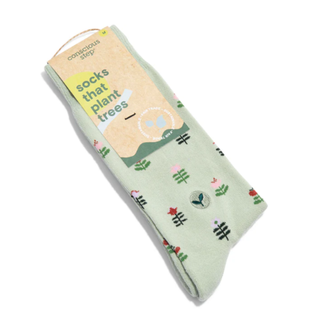 Crew Socks That Plant Trees - Green Tulips