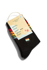 India Socks that Save LGBTQ Lives Black Stripe - Kids 4-6Y