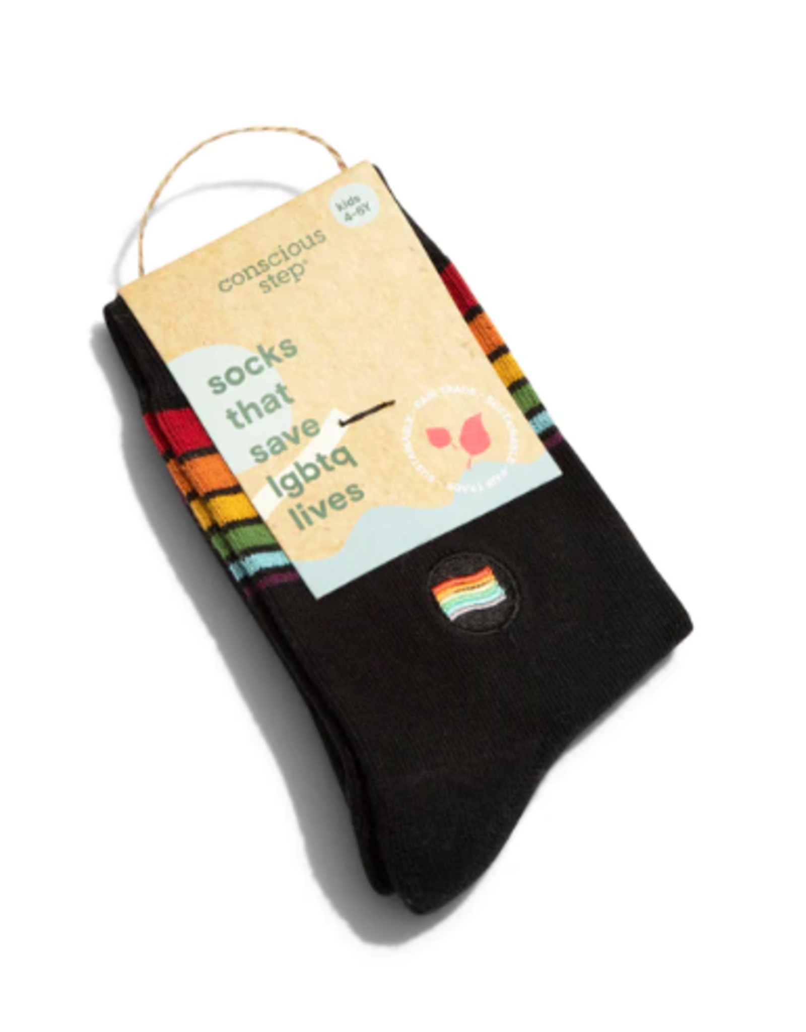 India Socks that Save LGBTQ Lives Black Stripe - Kids 4-6Y